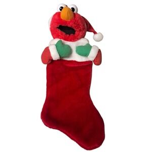 VTG‎ 2005 Elmo Sesame Street  Plush Head Hands Christmas Stocking EUC